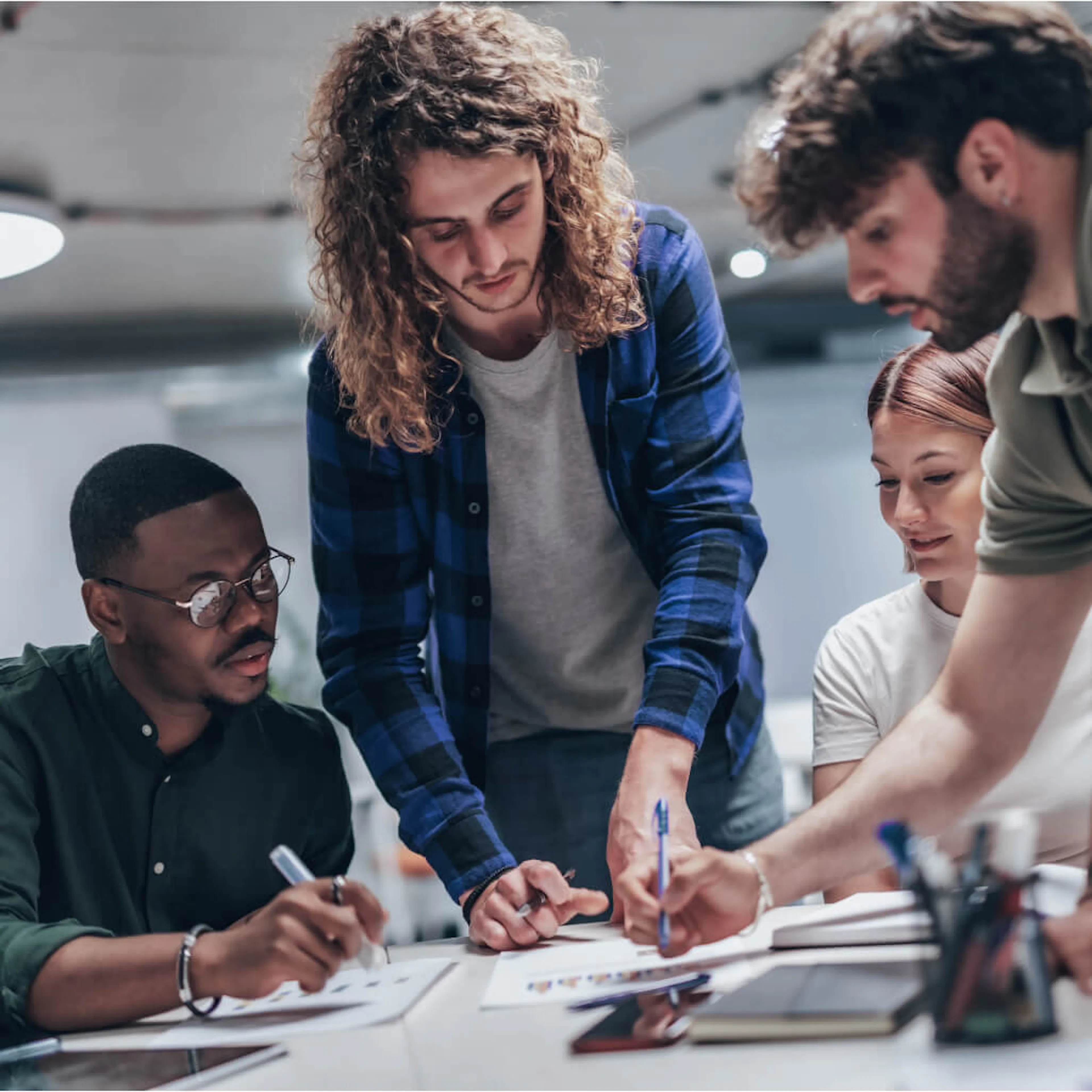 Group working at a table