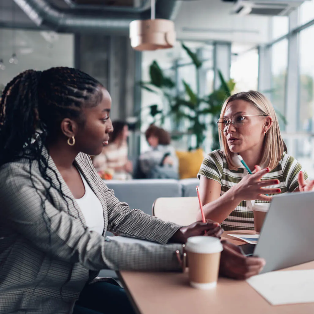 Women working at a laptop