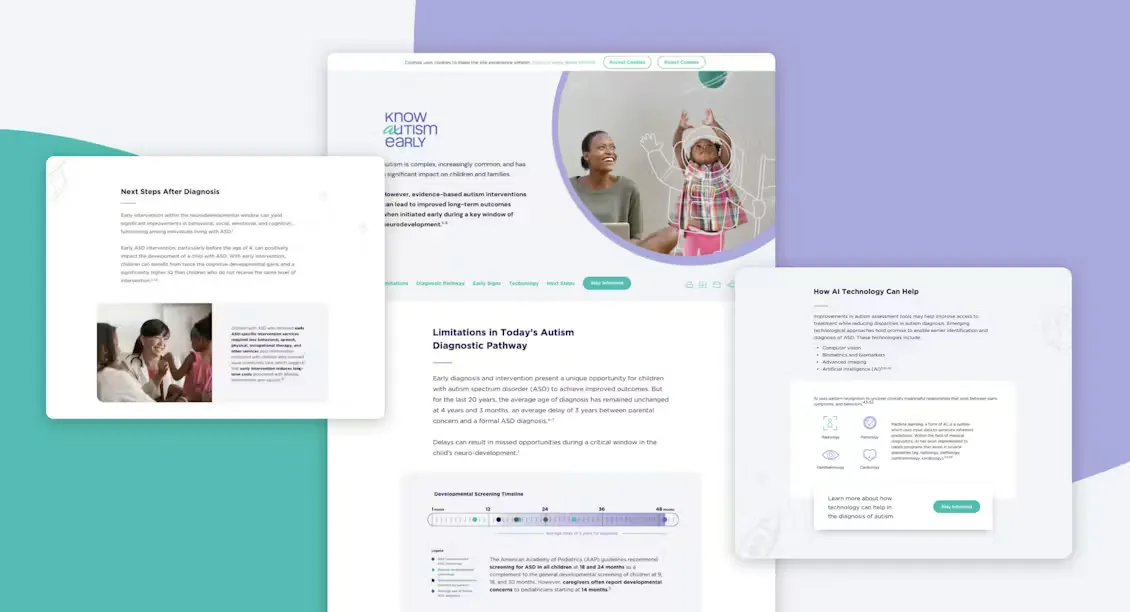 Cognoa interface on multiple screens