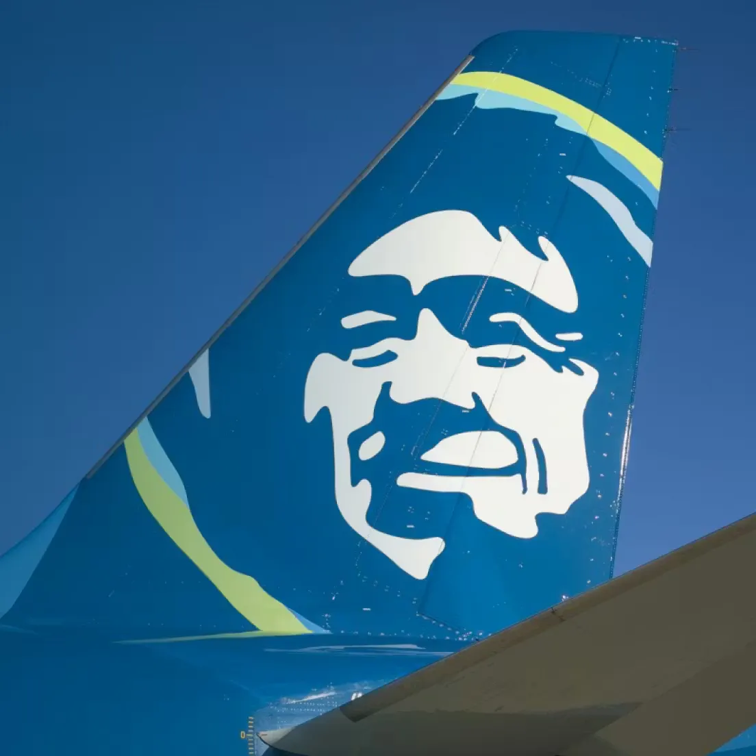 Alaska Airlines plane rear wing
