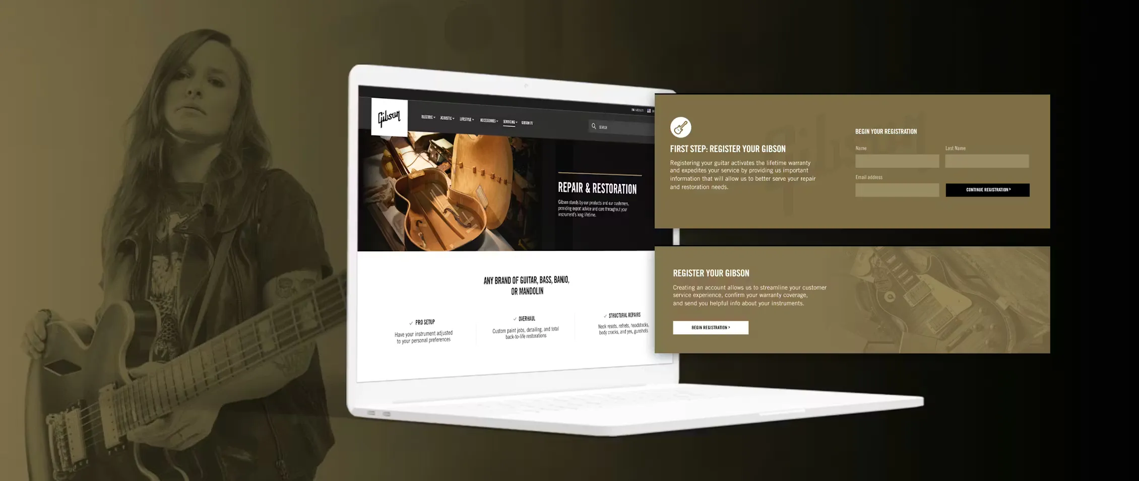 A screen of the registration process of your Gibson