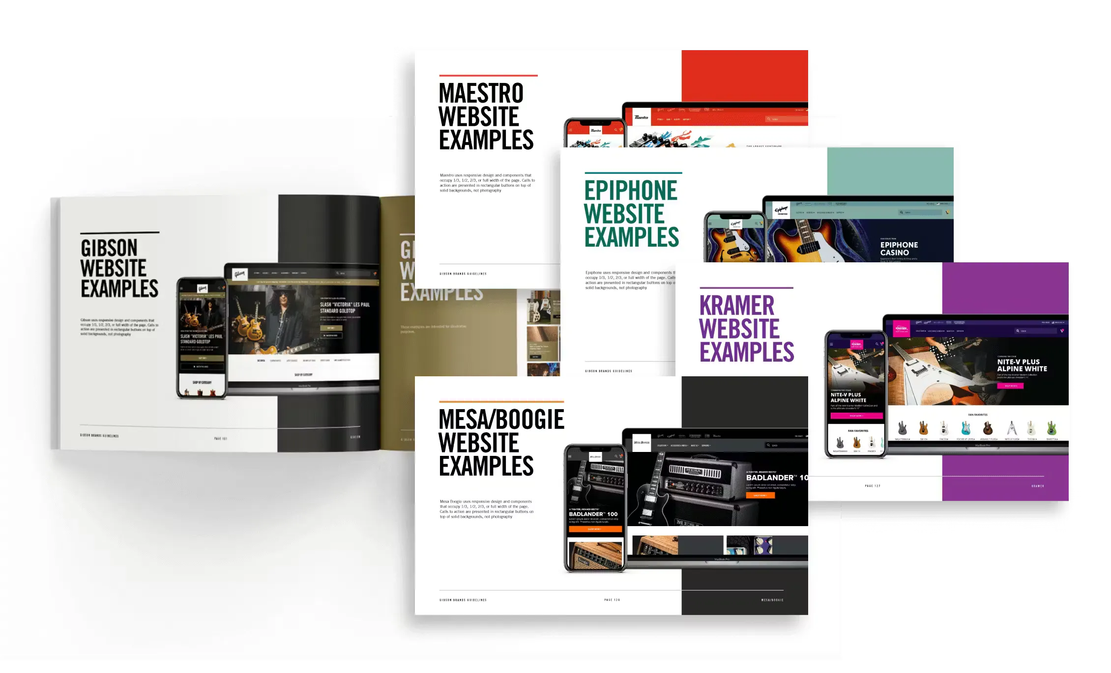 Examples of branding in Gibson Brand Book