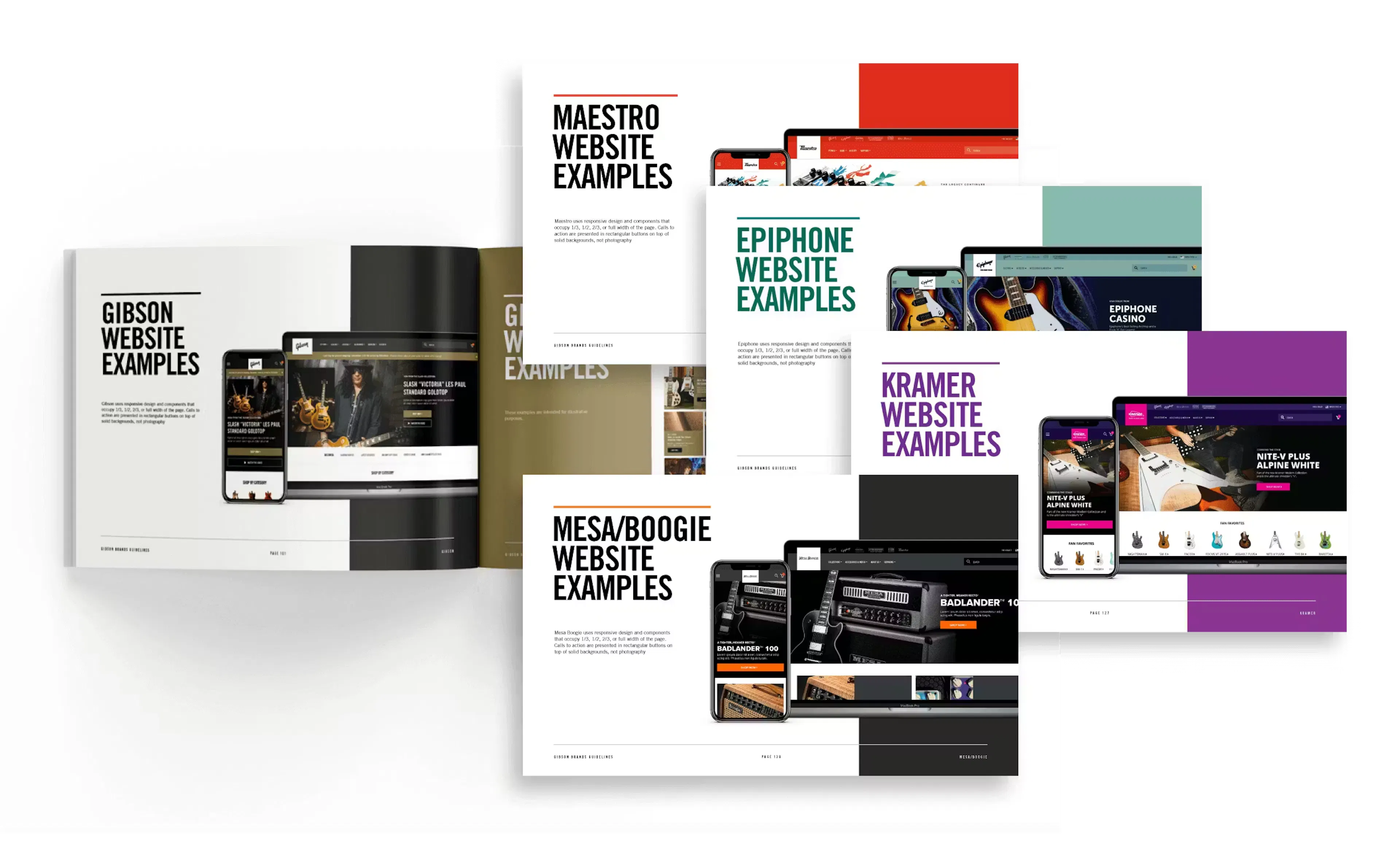 Examples of branding in Gibson Brand Book