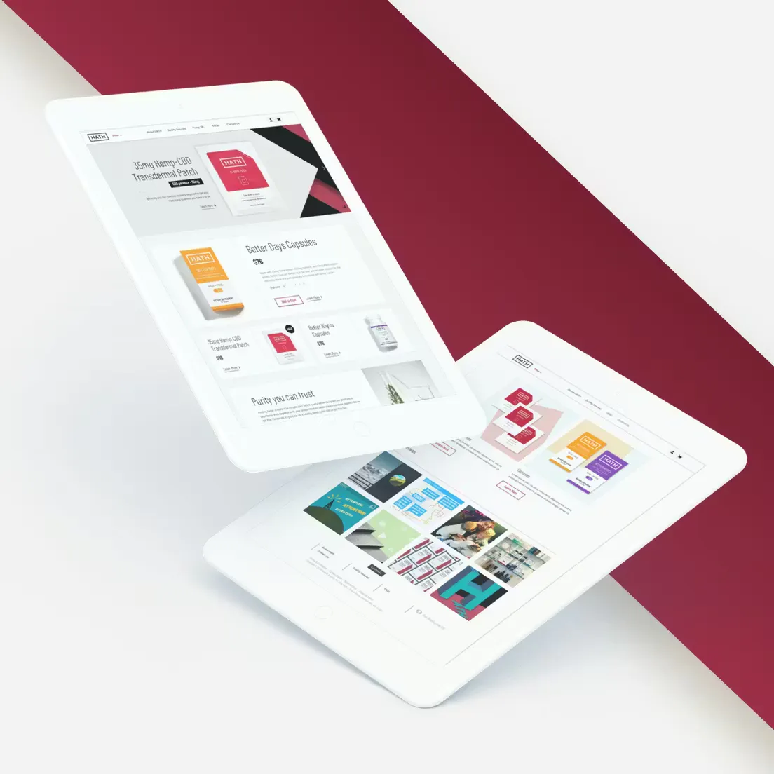 Hath CBD site on tablet screens