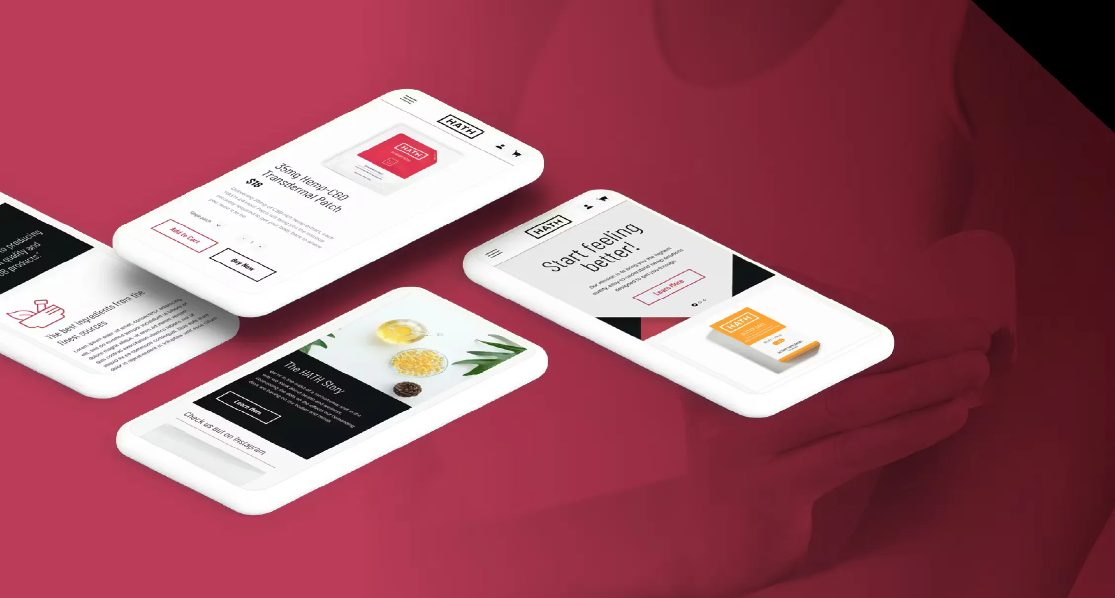 Hath CBD mobile screens