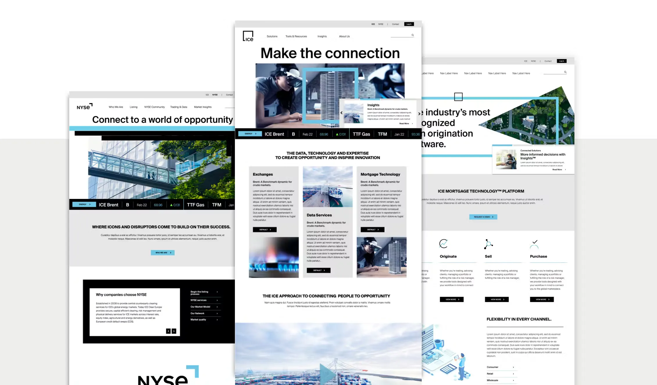 Image with the 3 new homepages
