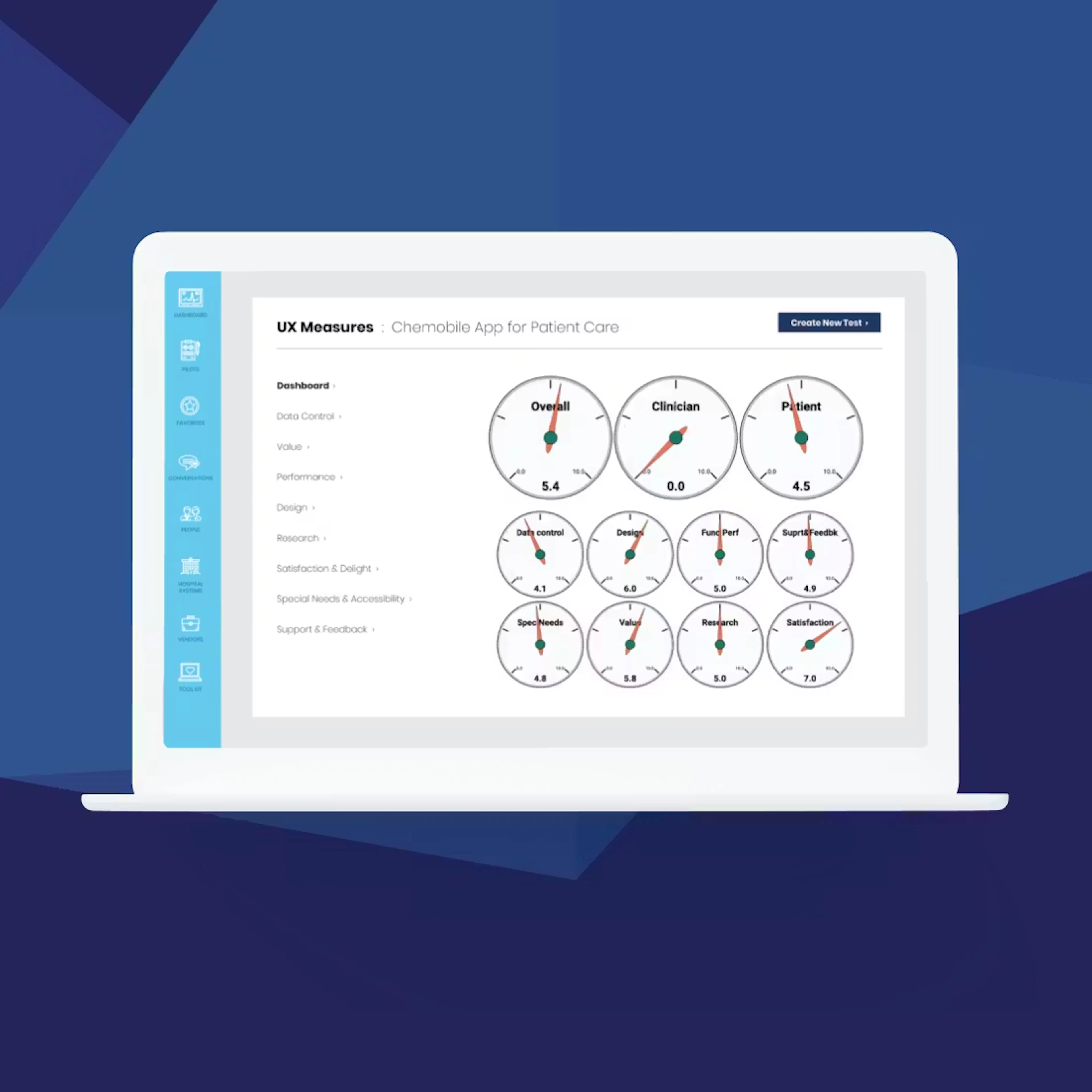 NODE site screen over a tablet