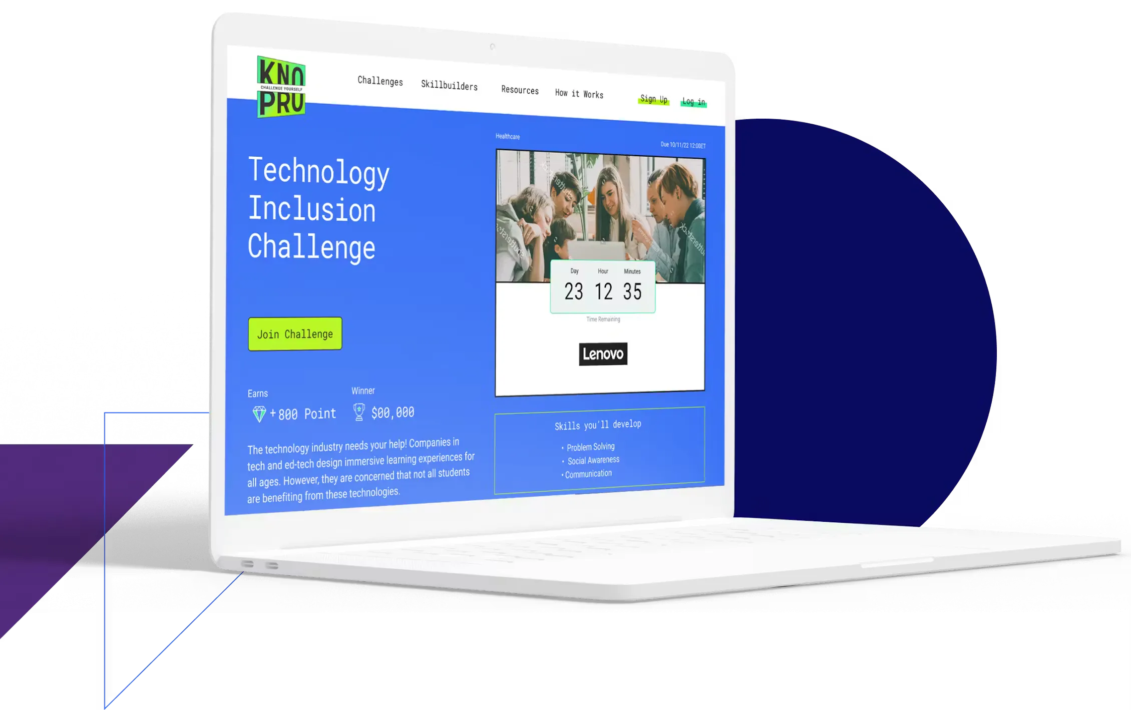 NAF KnoPro site on a laptop