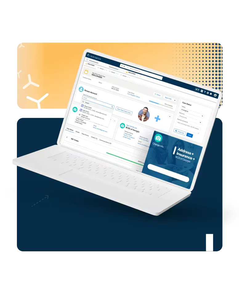 Laptop with Novartis dashboard screens