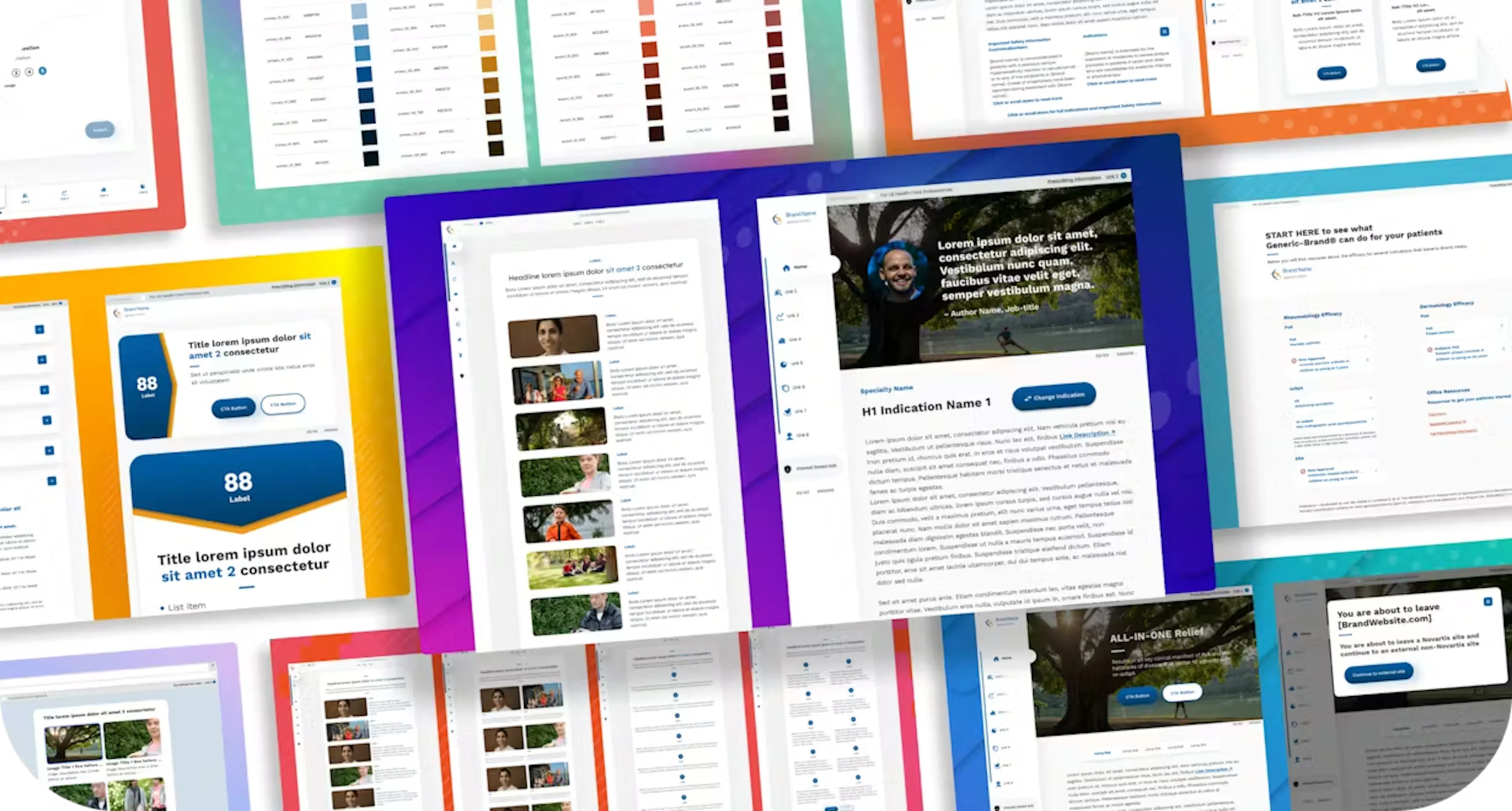 Screens of Novartis Design System