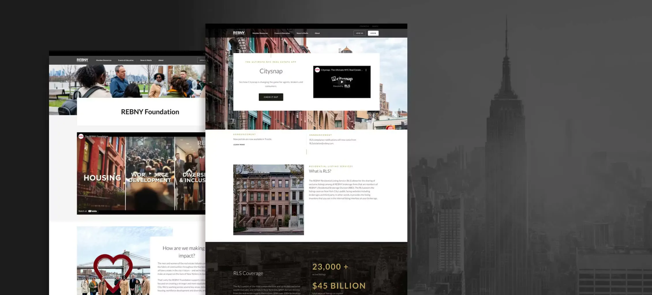 REBNY website screens