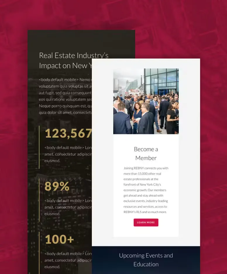 REBNY website screens