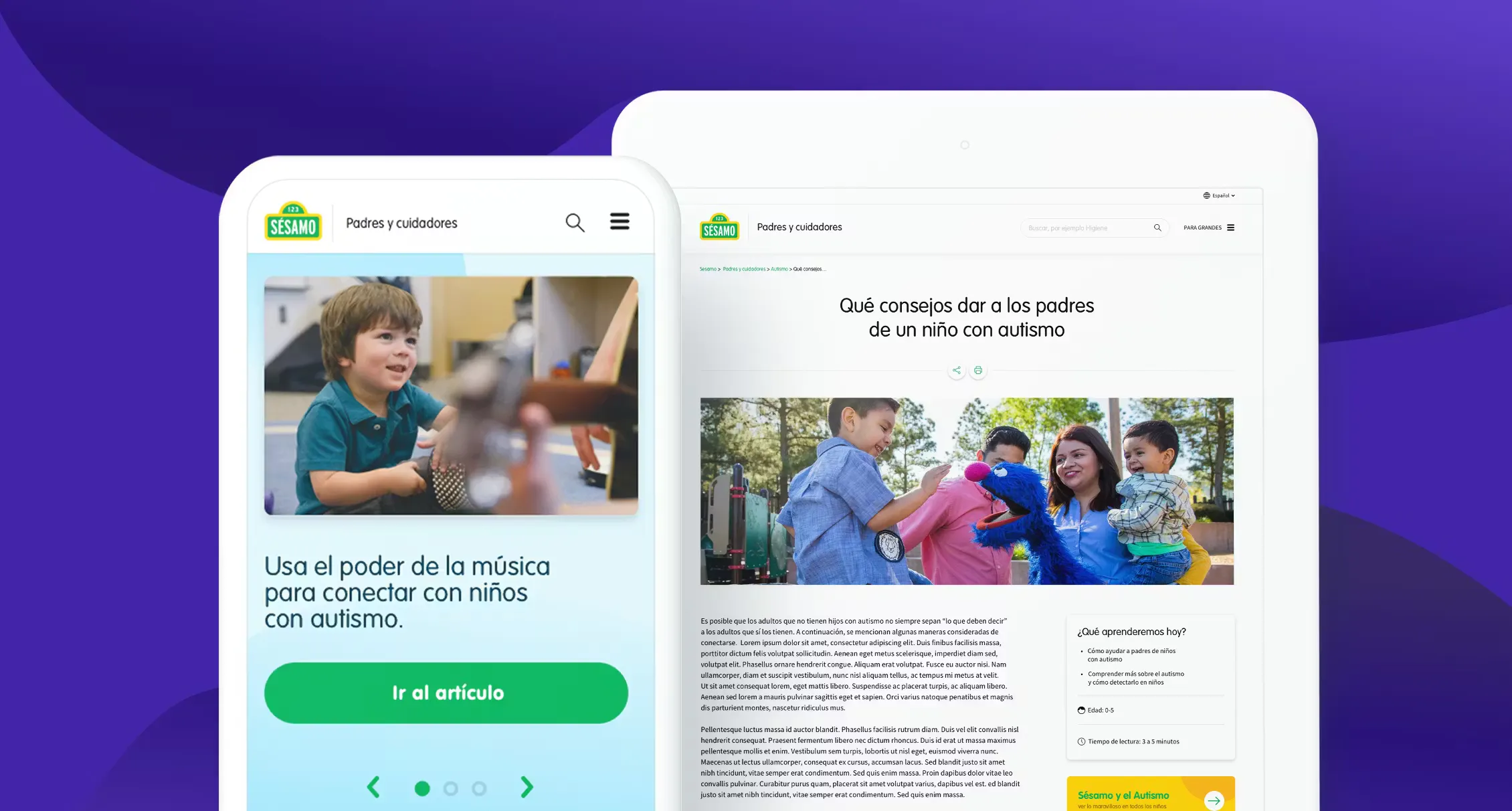 Sesame site by Modus on a phone and a tablet