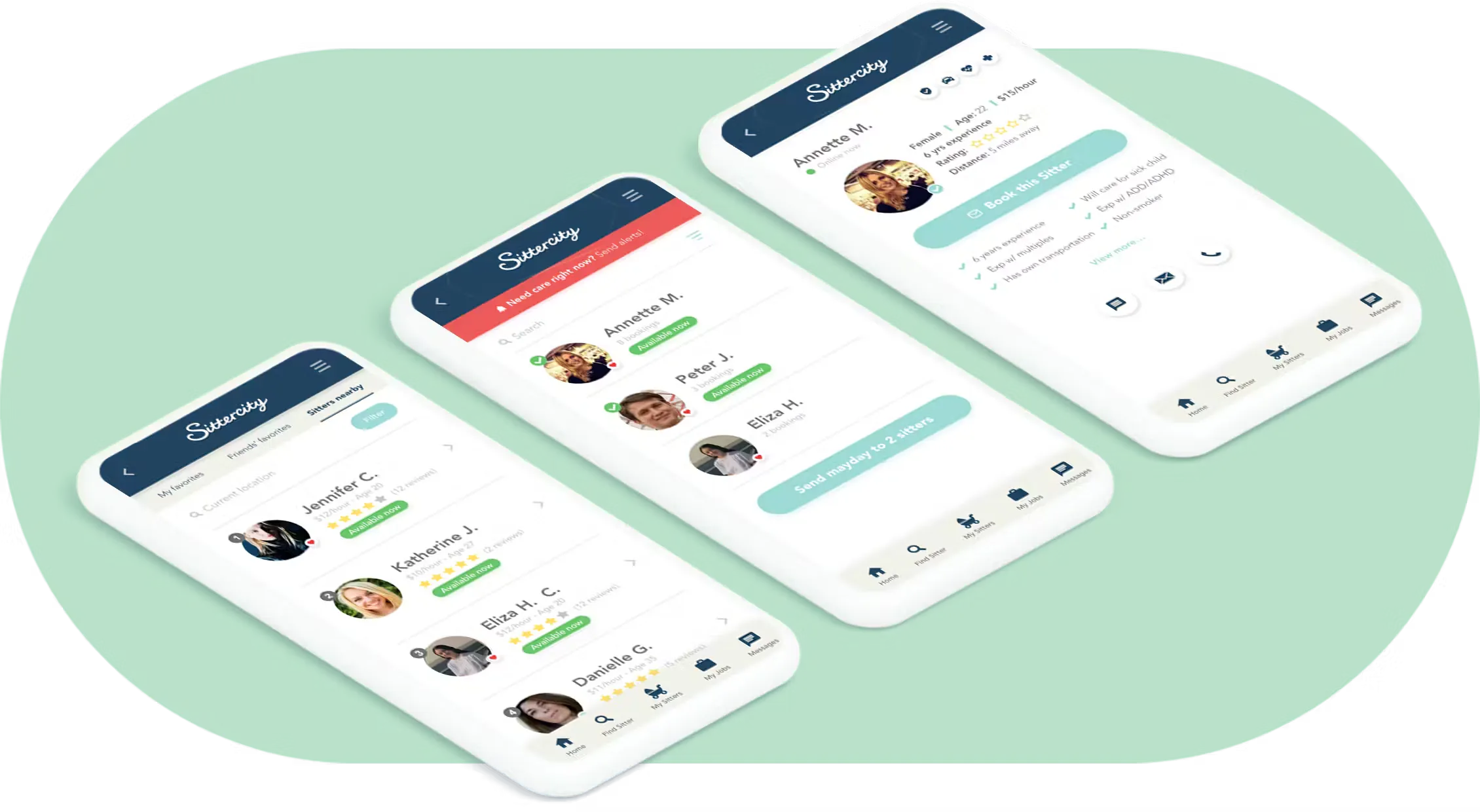 Siitercity screens site on three diferent phones