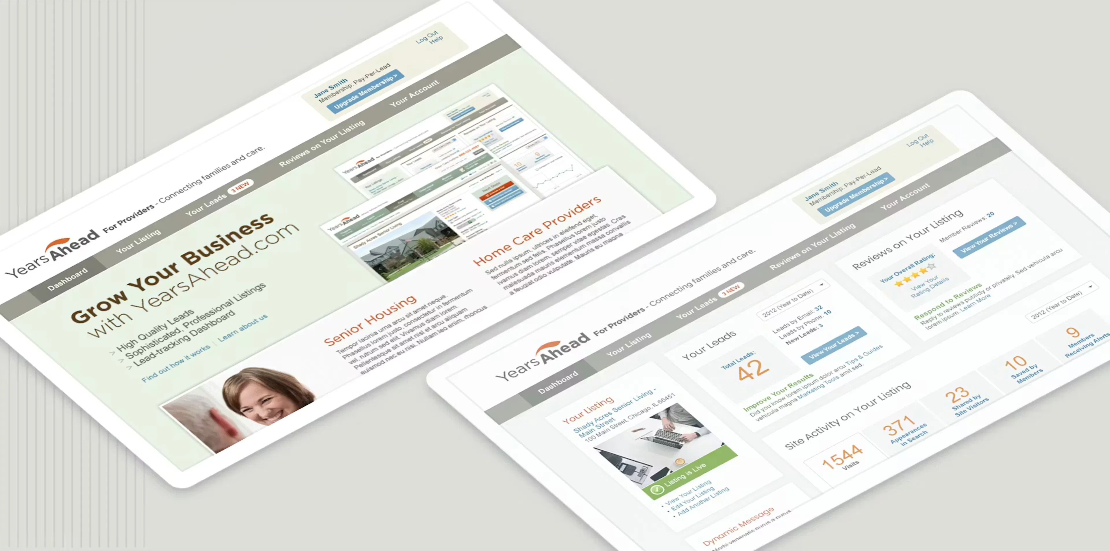 Two Years Ahead screens  on ipads