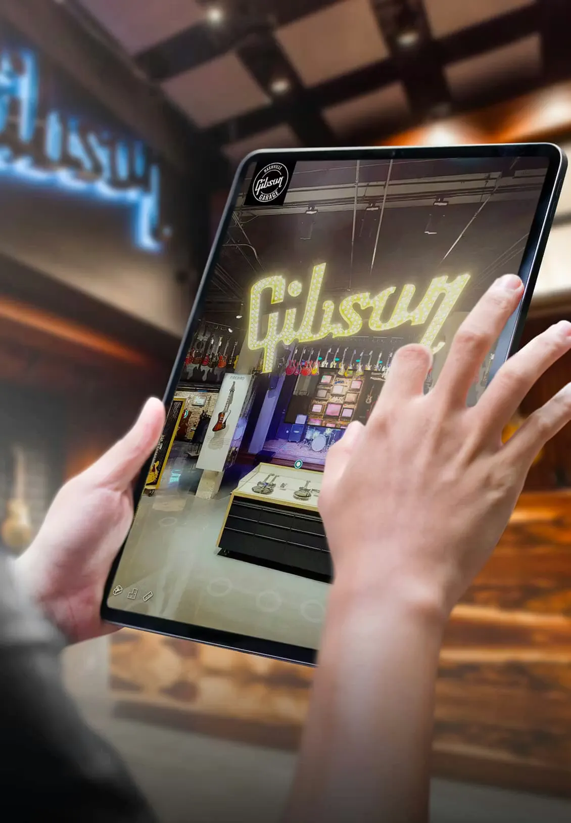 Gibson 3D virtual store experience on a table