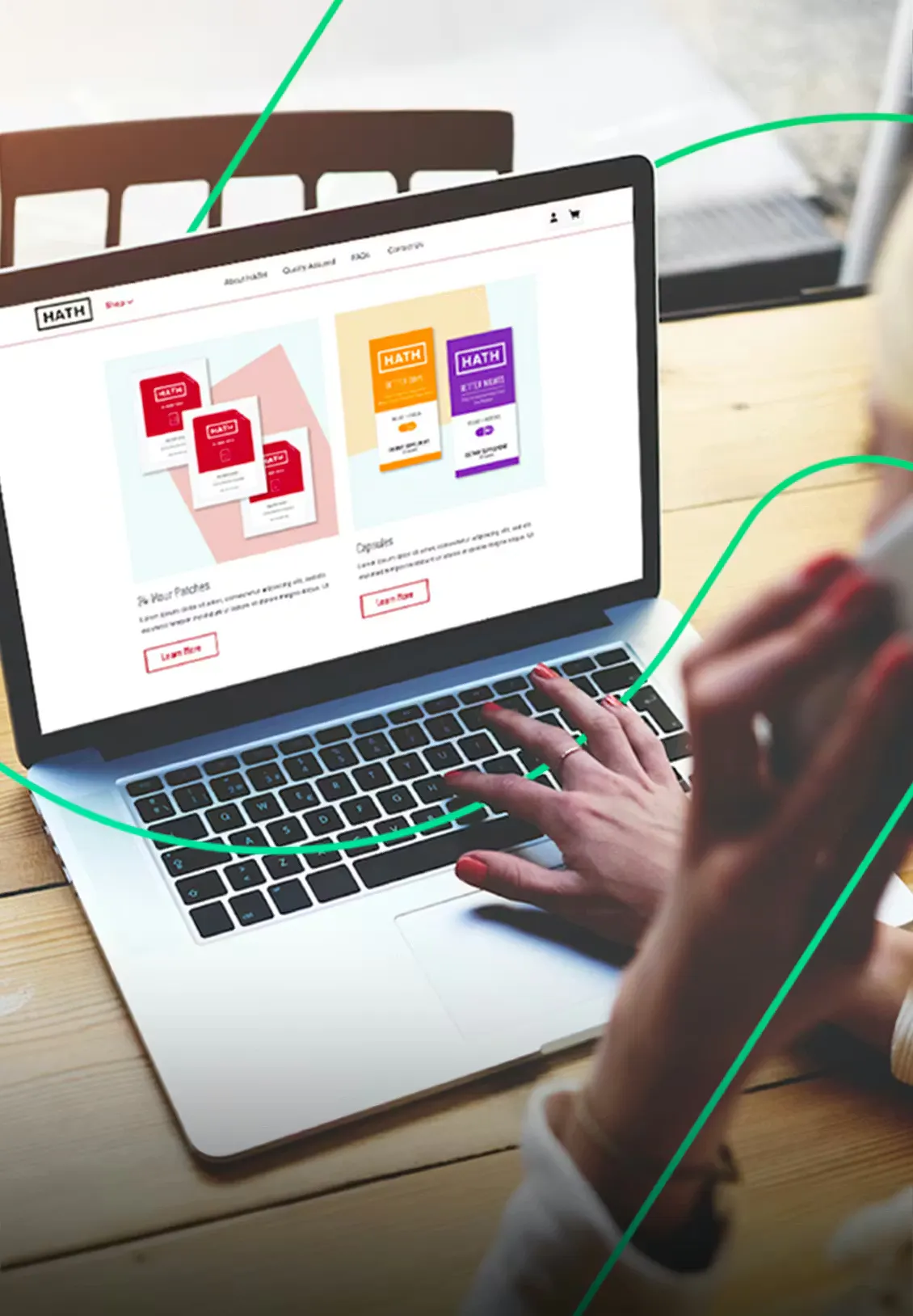 Person looking at Hath CBD site on a laptop