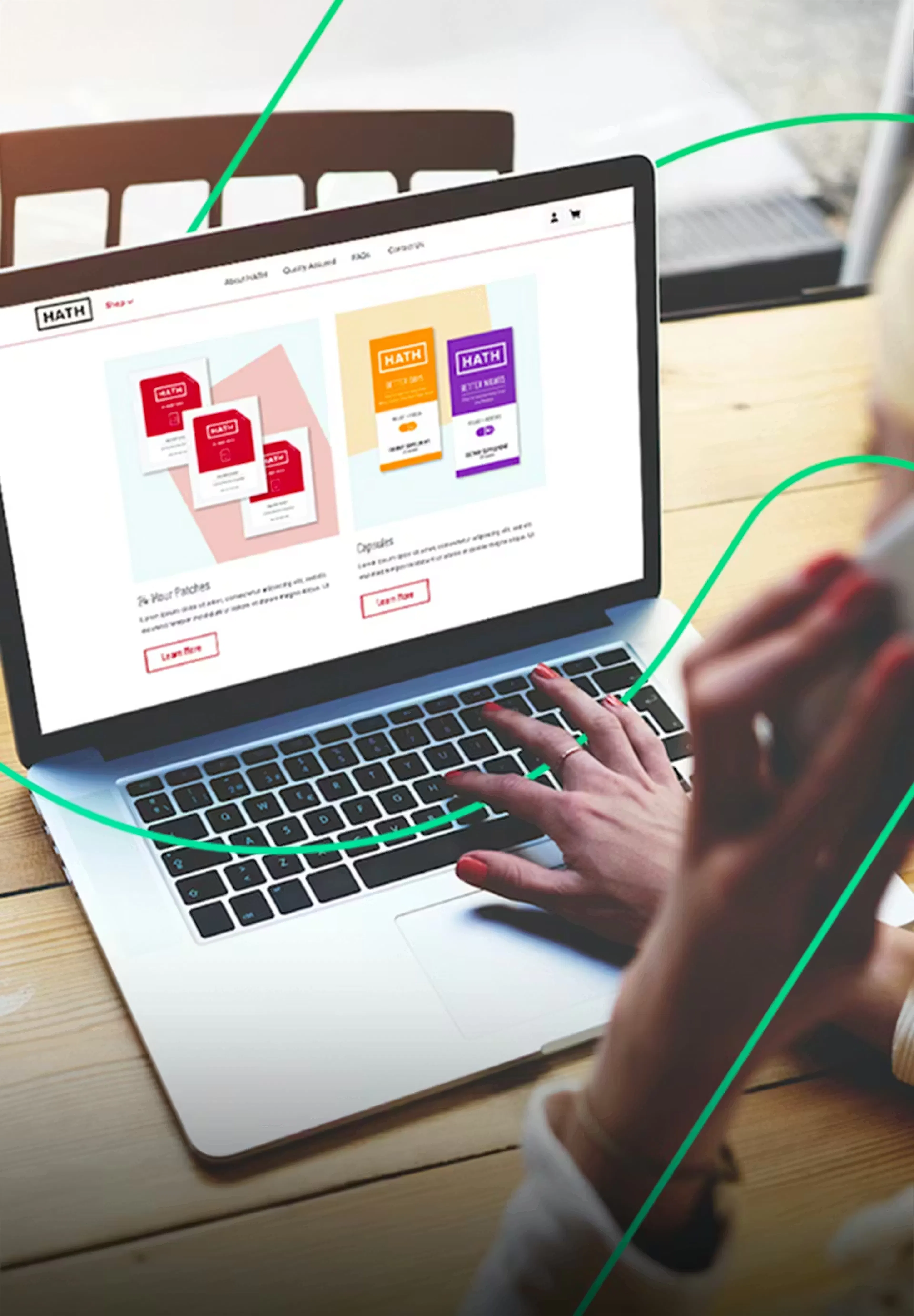 Person looking at Hath CBD site on a laptop