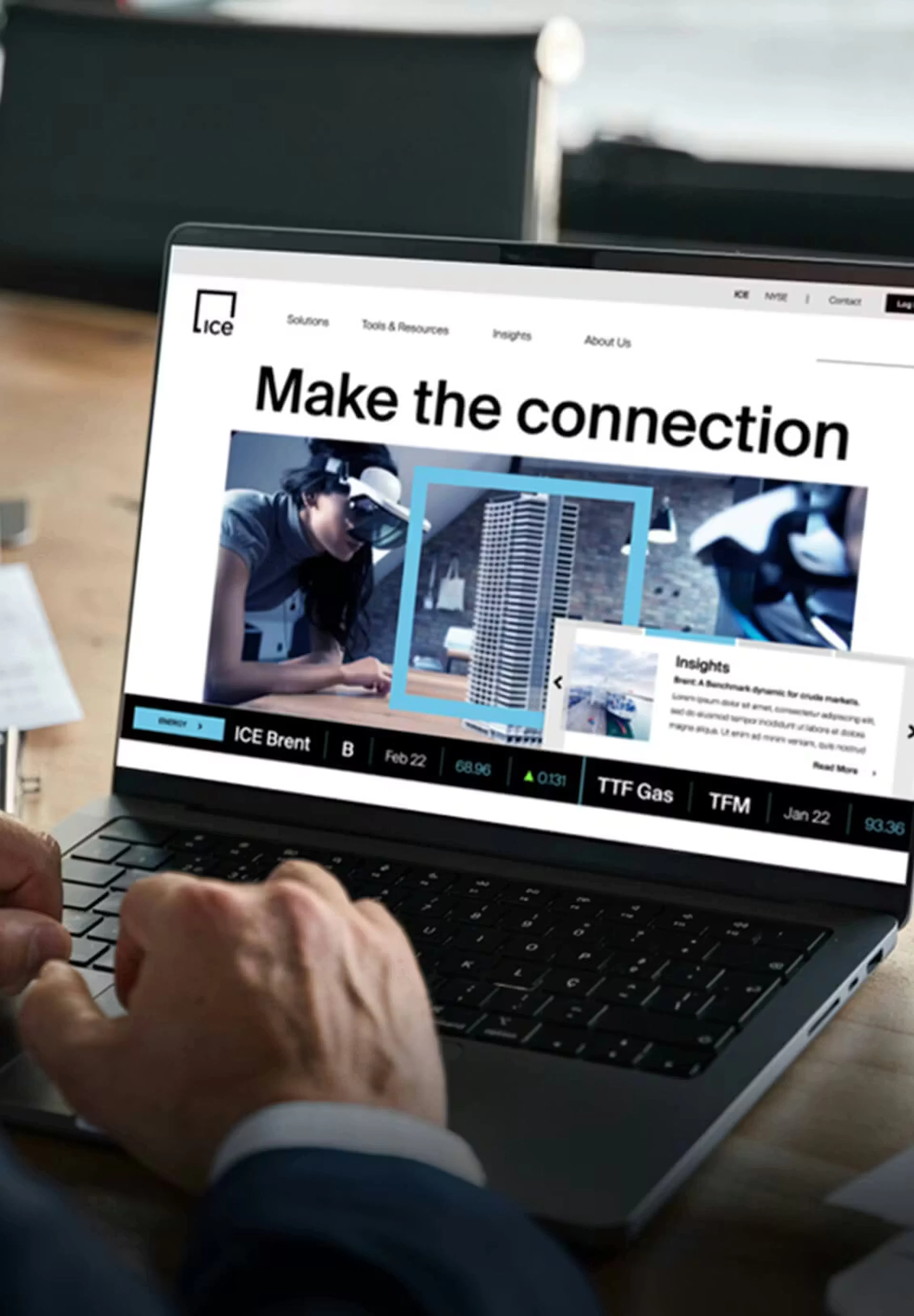 ICE website on a laptop