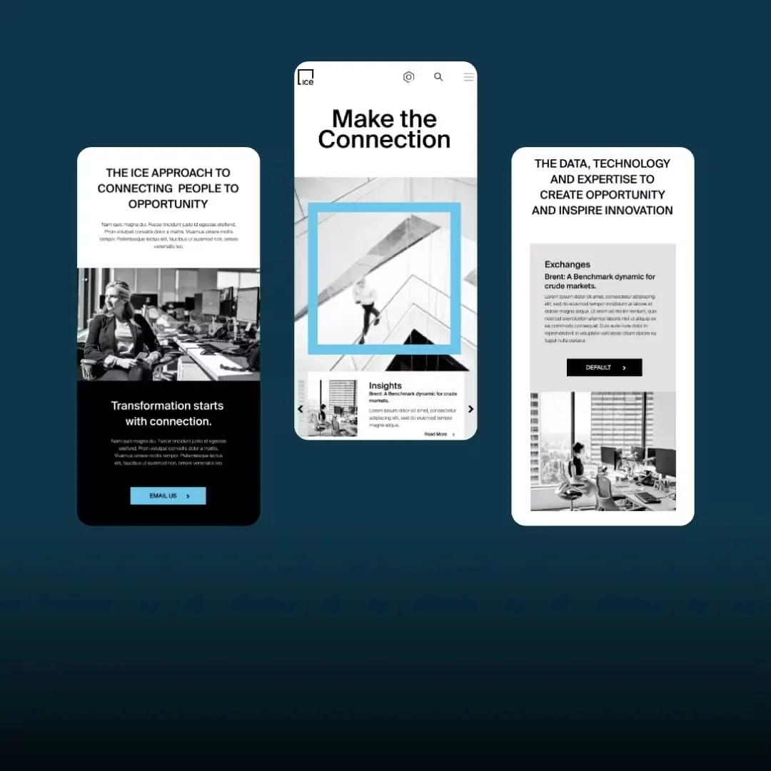 ICE website on phone screen