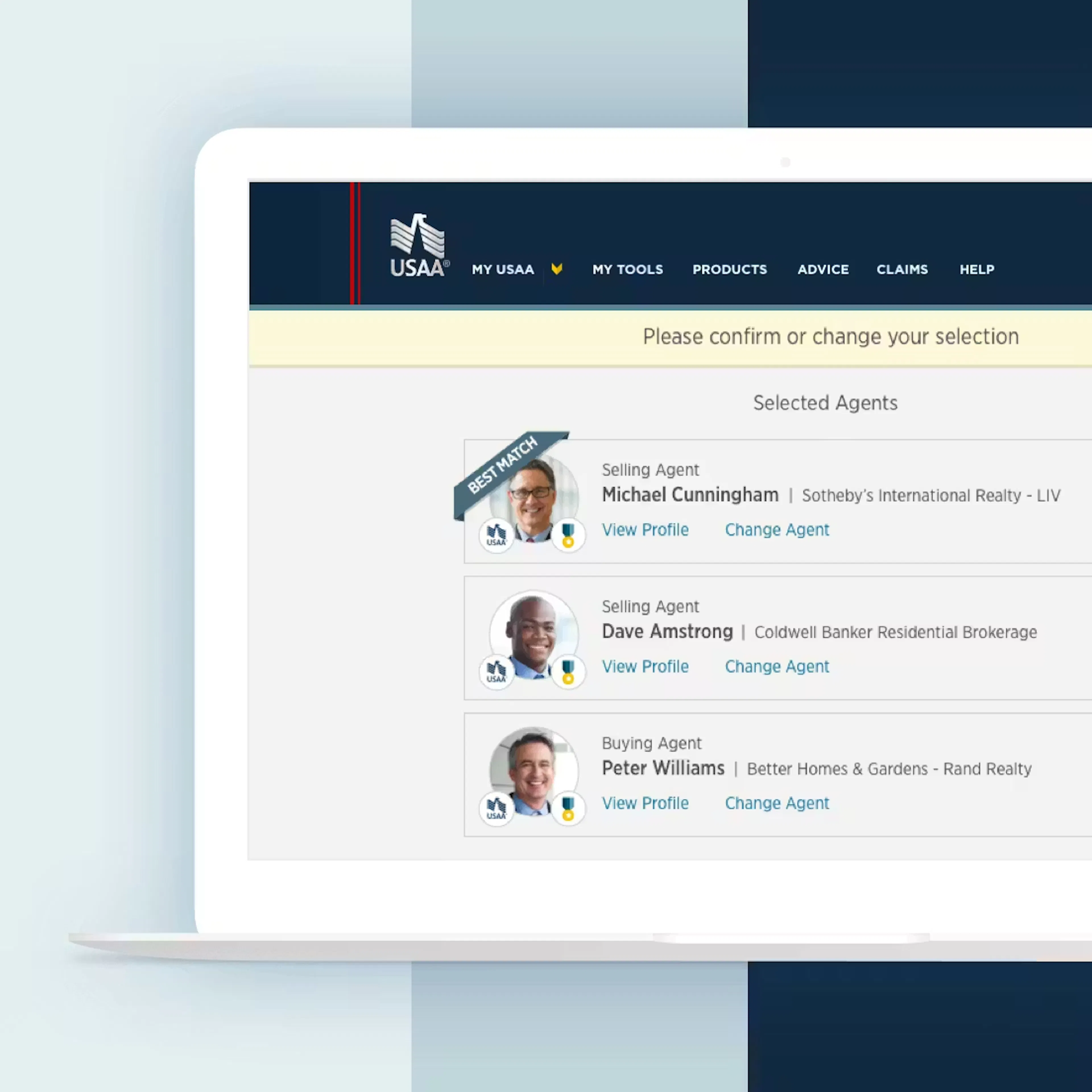 A laptop with a USAA site screen