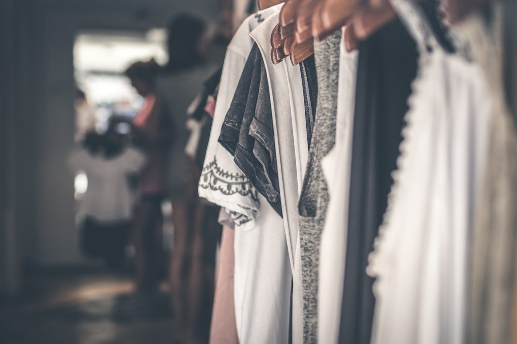 clothing on hangers