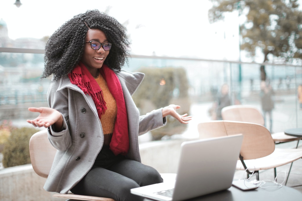 woman on a zoom call