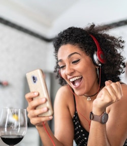 girl listening some music