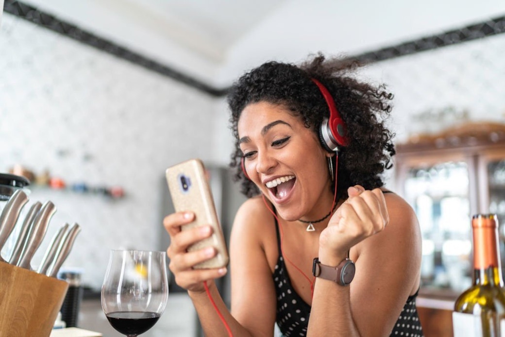 girl listening some music
