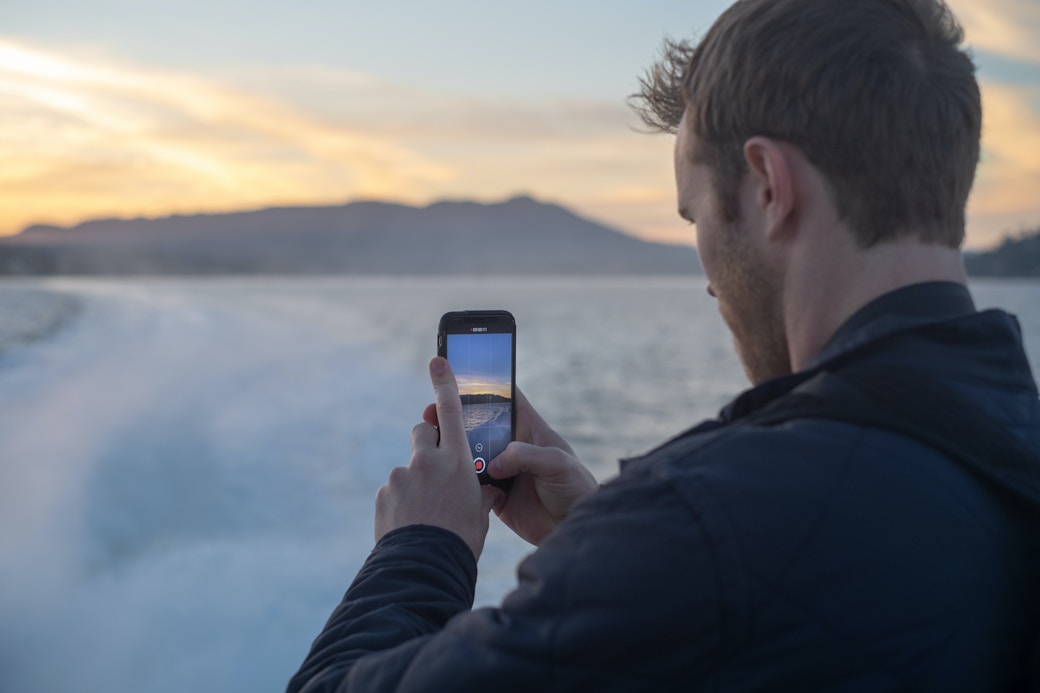 man taking photo