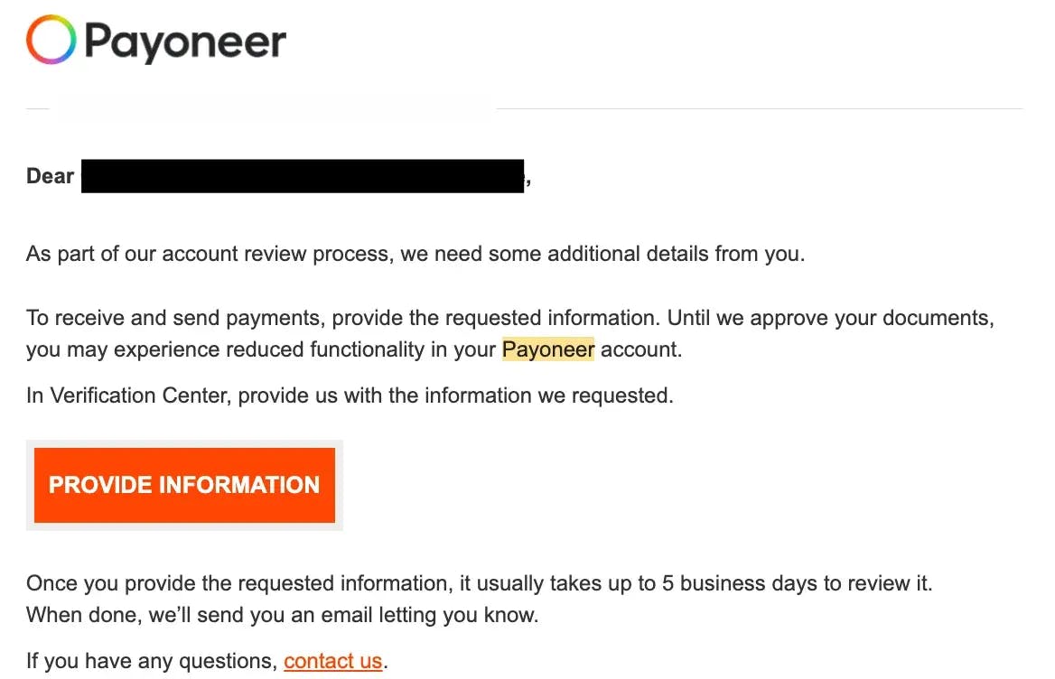 Yet another request for additional information