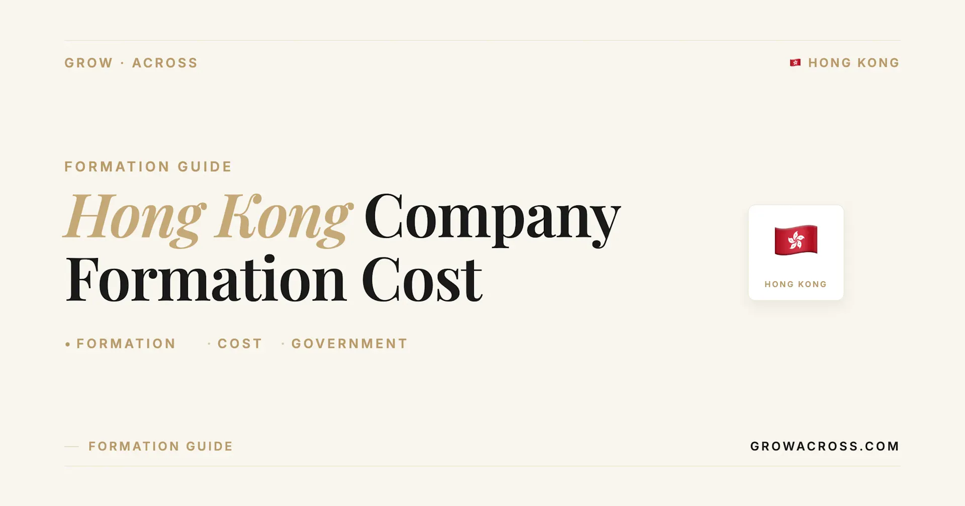 Hong Kong Company Formation Cost: HK$3,895 government baseline and real founder scenarios - GrowAcross