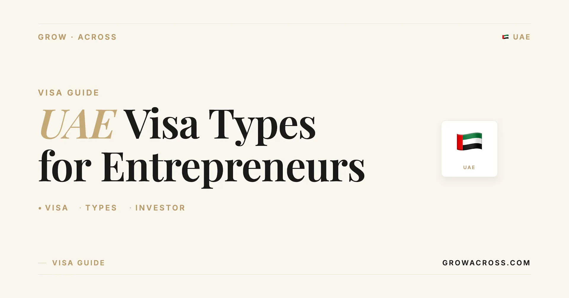 UAE visa types for entrepreneurs: Investor, Golden Visa, Green Visa and Freelancer compared - GrowAcross