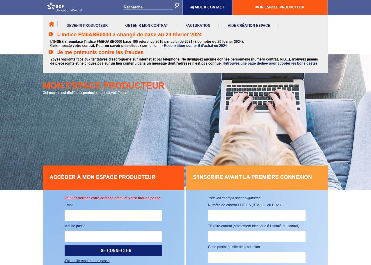 EDF OA - espace producteur