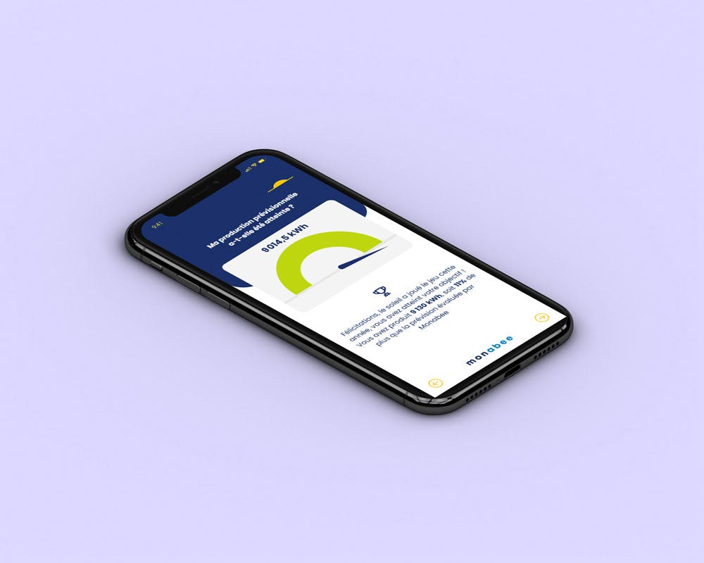 Application Optimee'z de Monabee - prévisionnel production (kWh)