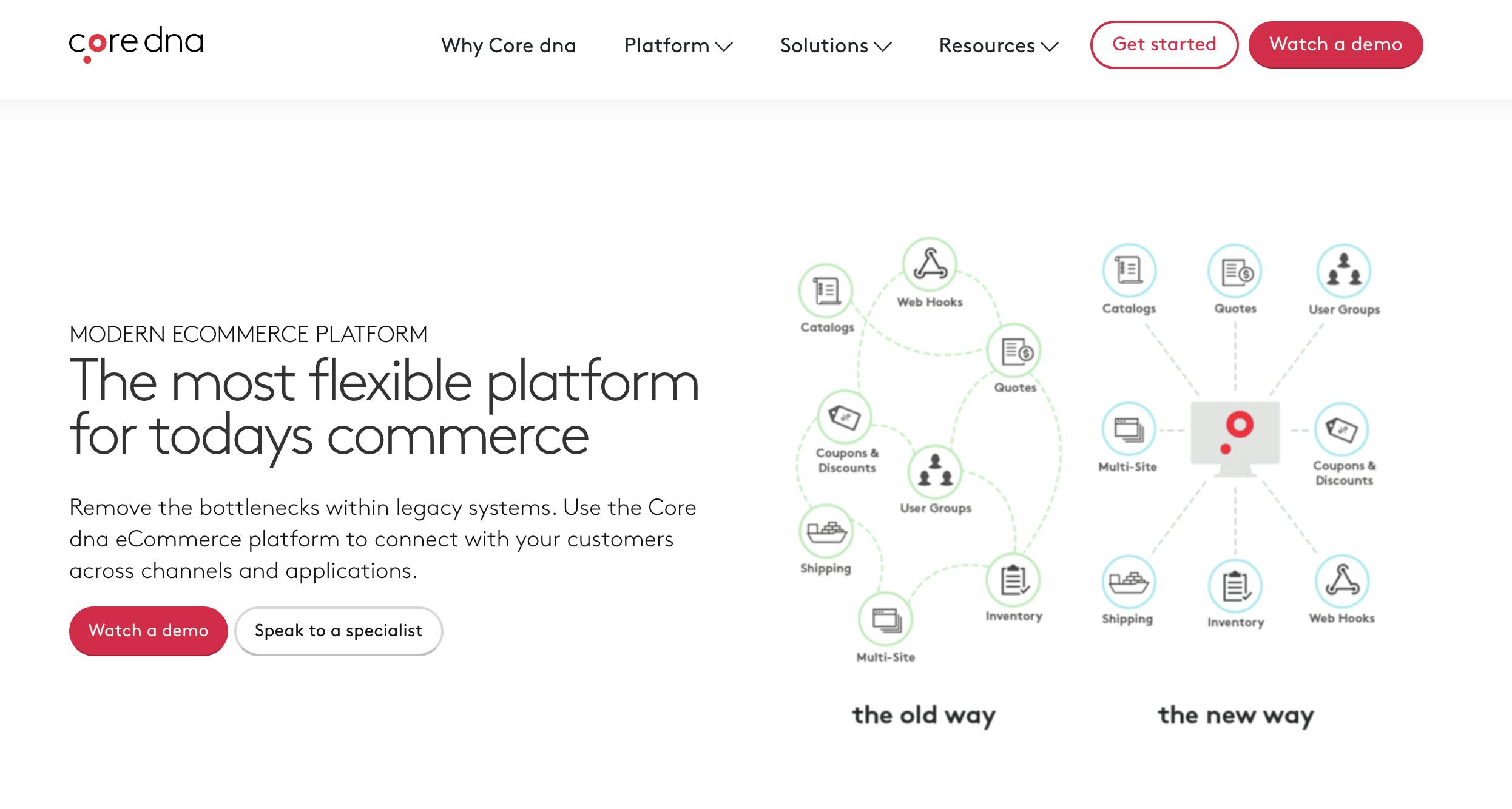 Screenshot of Core DNA website 