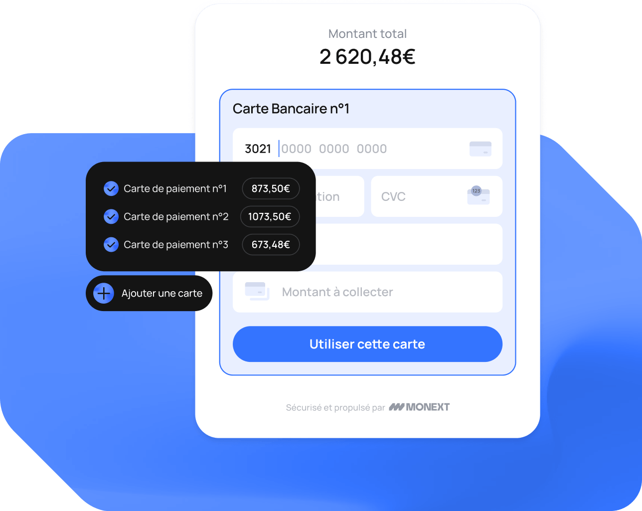 Paiement à plusieurs cartes 