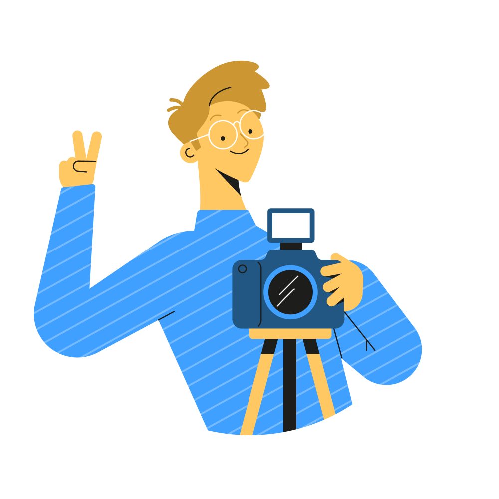 Illustratie fotograaf met fototoestel