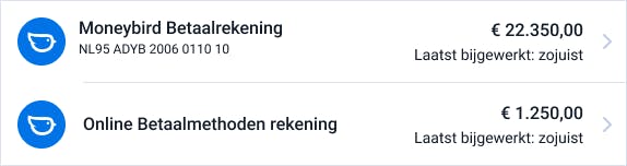 Samenvatting van twee betaalrekeningen
