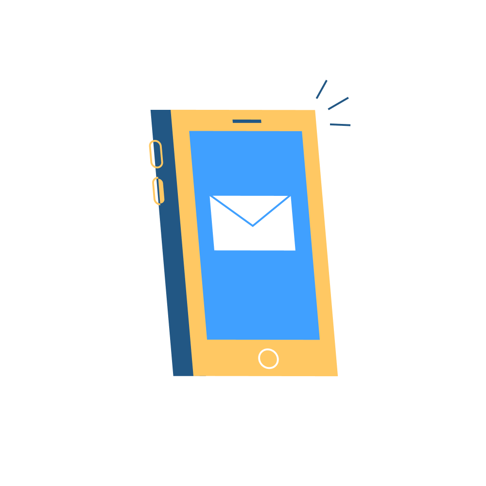 Illustratie mobiele telefoon met email icoon