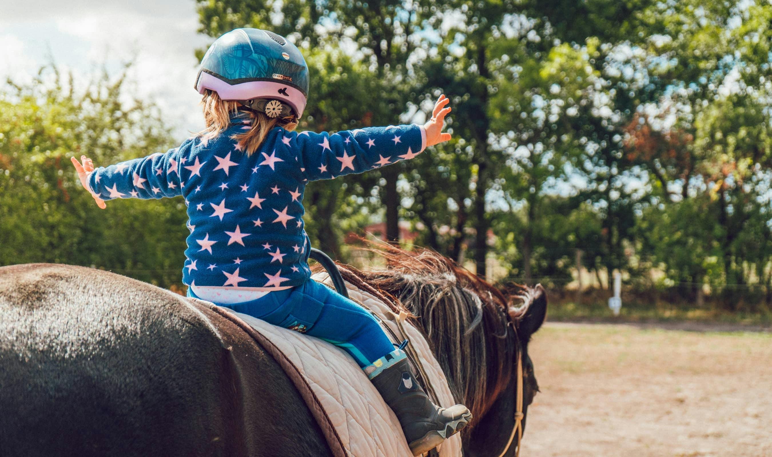 Een klein meisje op een paard
