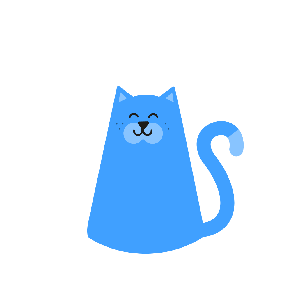 Illustratie blauwe kat