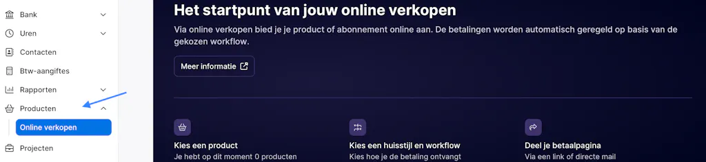 Producten en Online verkopen in Moneybird