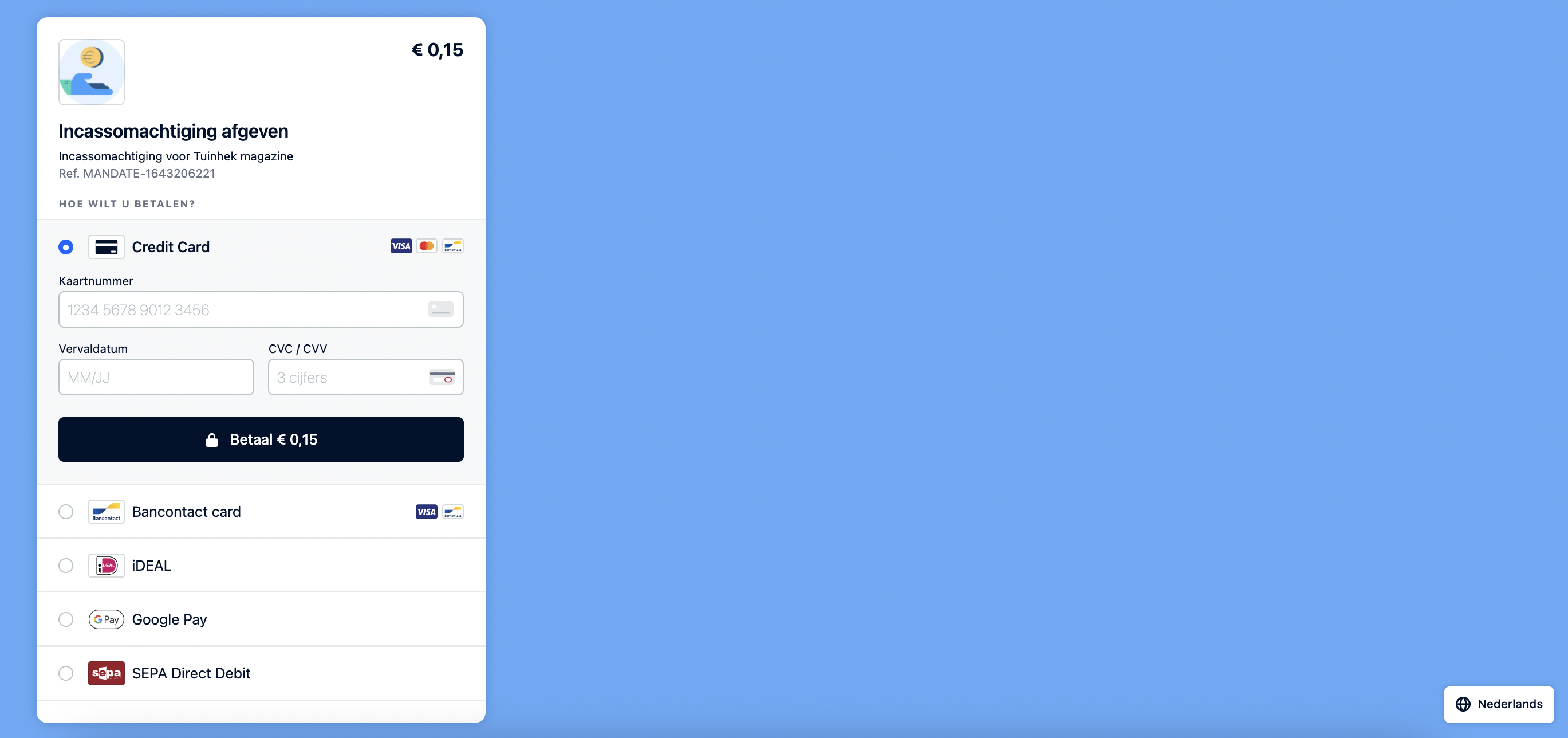 Incassomachtiging afgeven