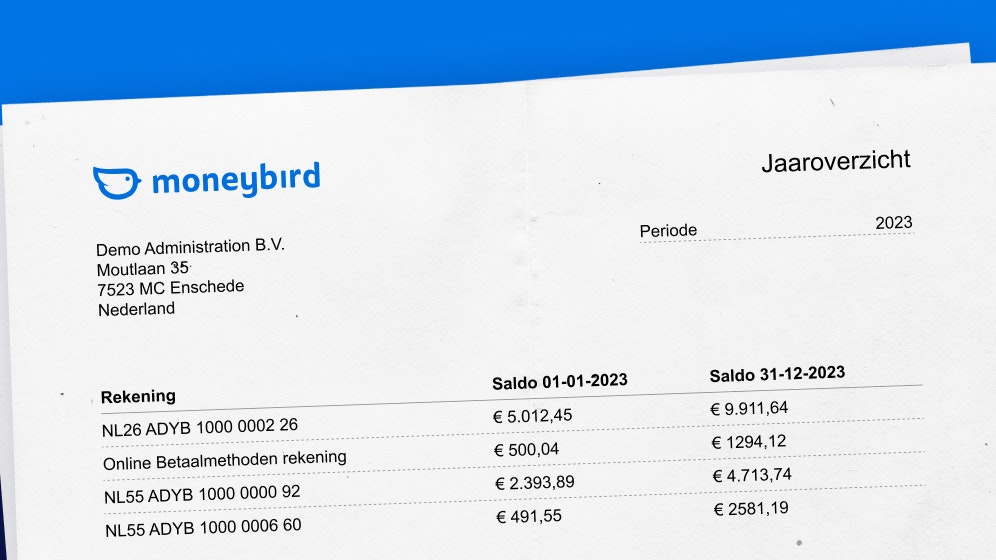 Jaaroverzicht voor je Moneybird Betaalrekening