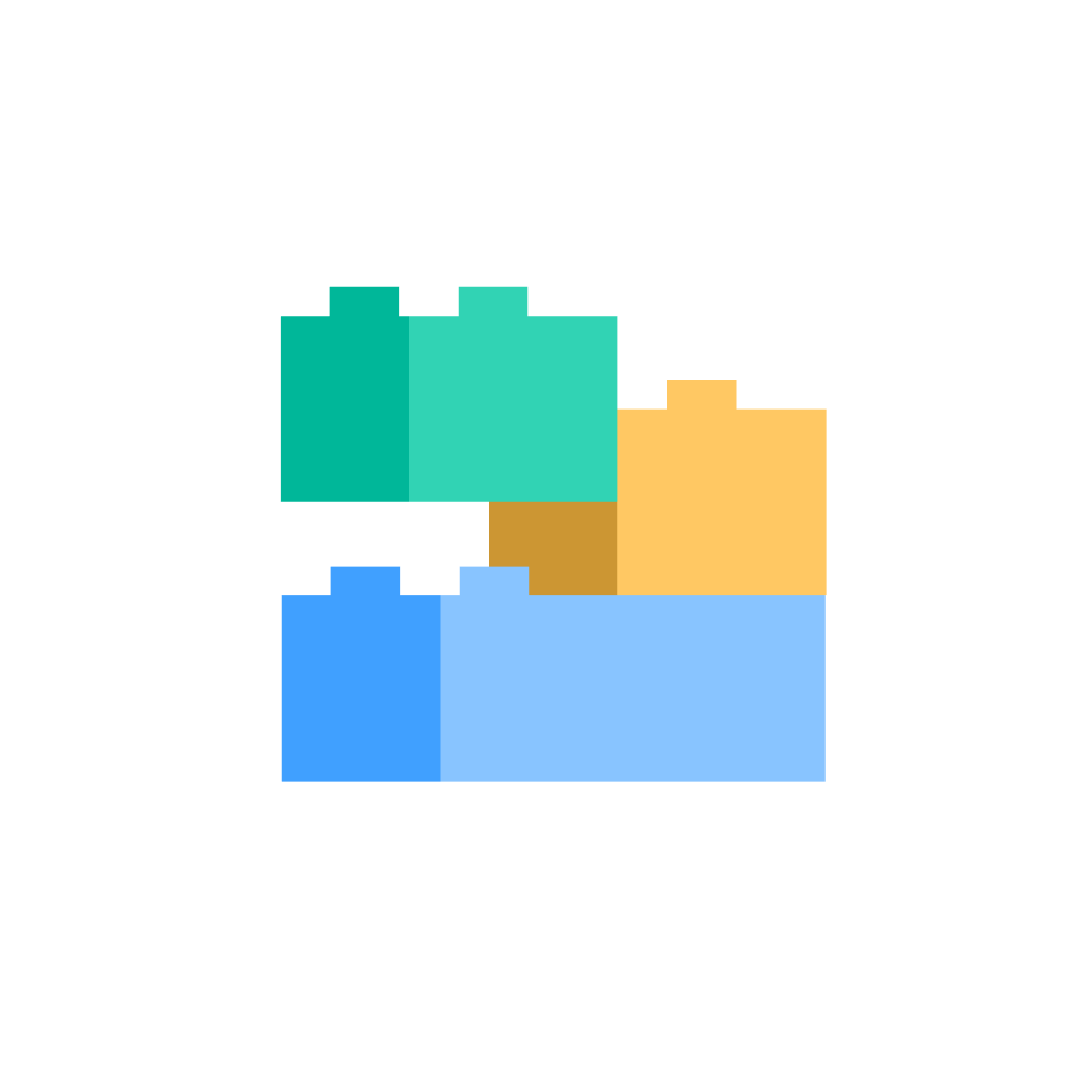 Illustratie legoblokjes in elkaar geklikt