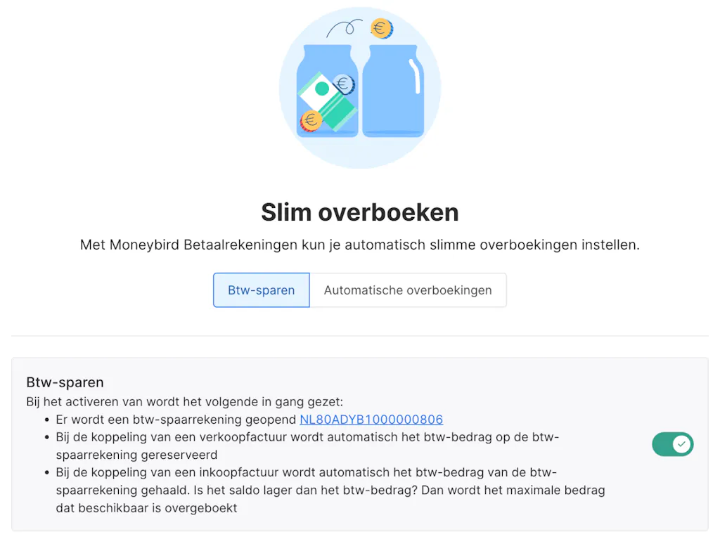 btw-sparen aanzetten