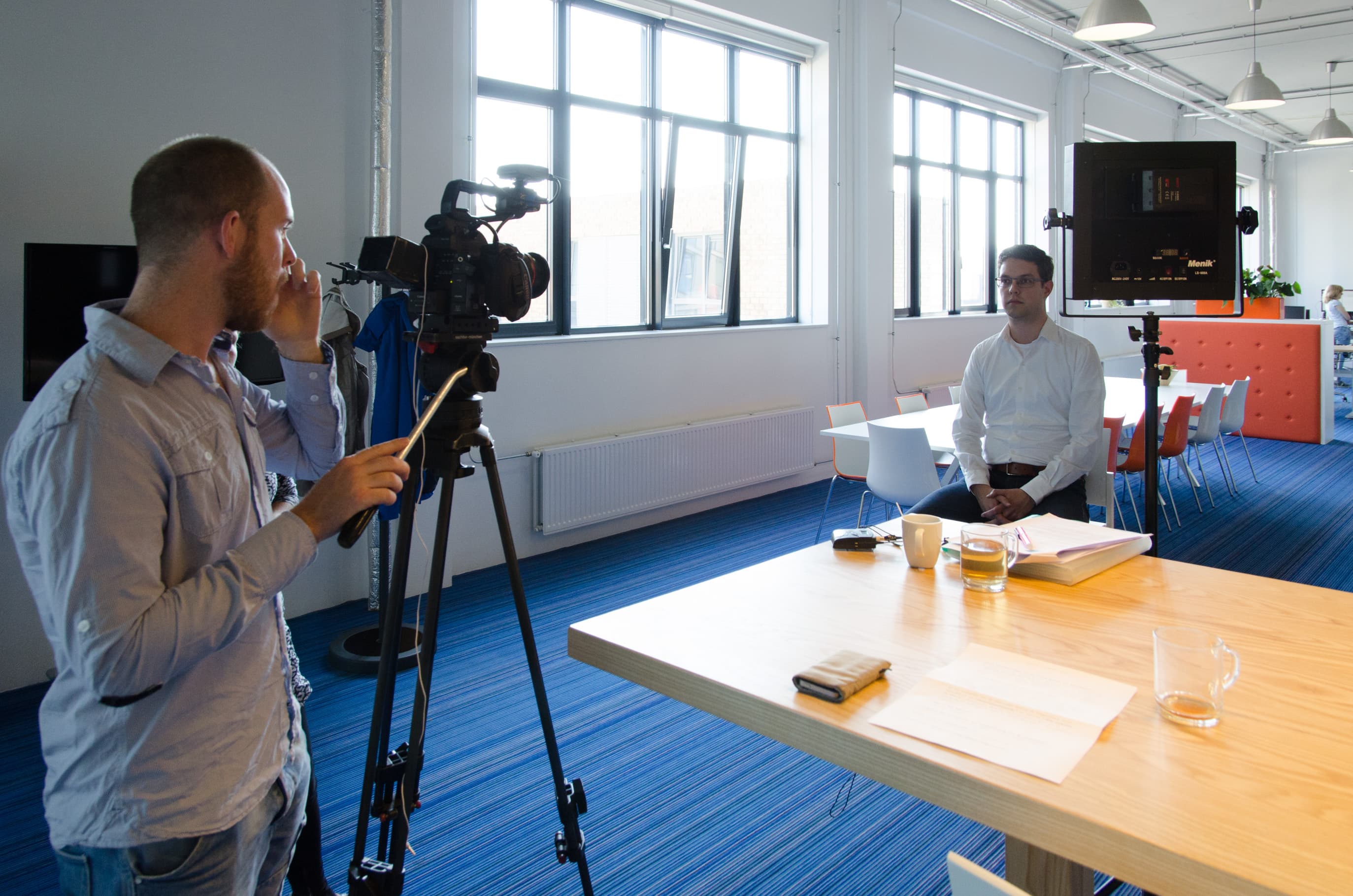 Edwin voor de camera