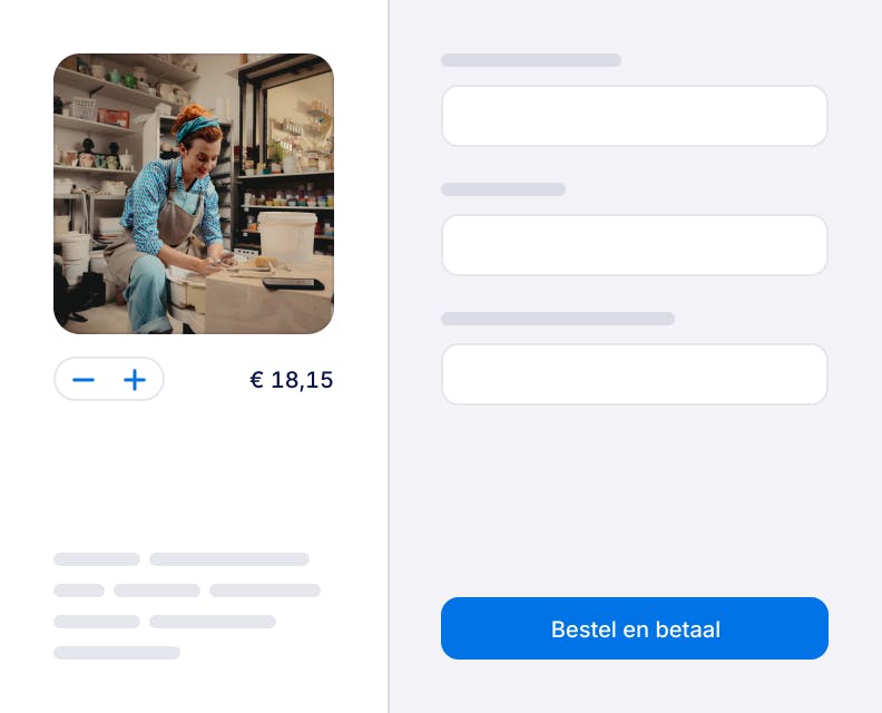 Grafisch voorbeeld checkout pagina 