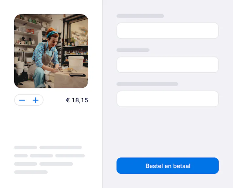 Grafisch voorbeeld checkout pagina 